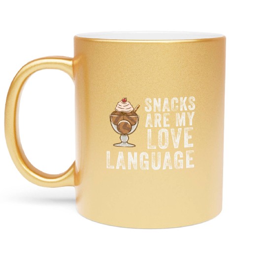 Snacks Are My Love Language Metallic Mugs