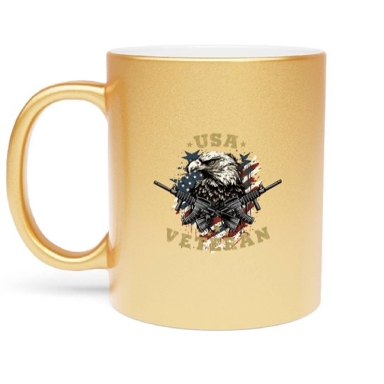 USA Army Veteran Metallic Mugs