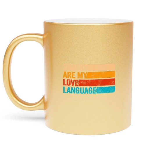 Snacks Are My Love Language Metallic Mugs