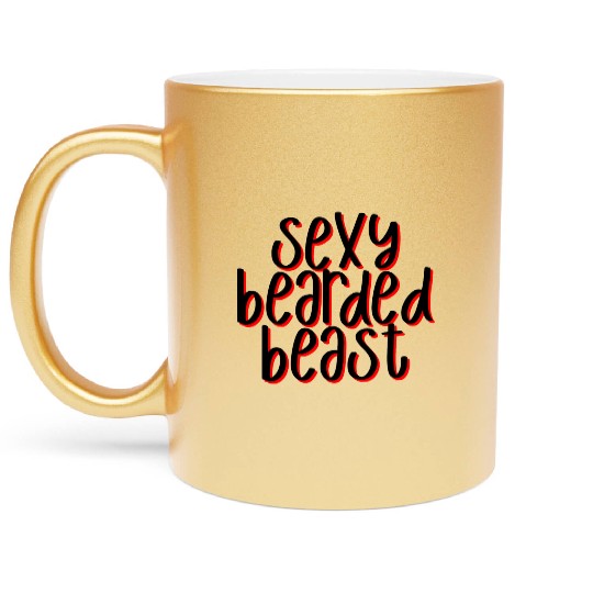 Sexy Bearded Beast 3 Metallic Mugs