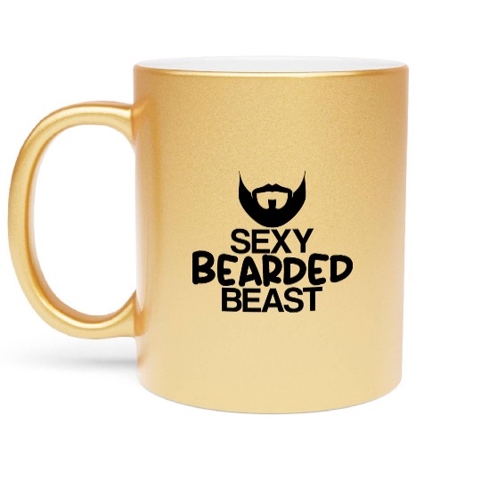 Sexy Bearded Beast 4 Metallic Mugs
