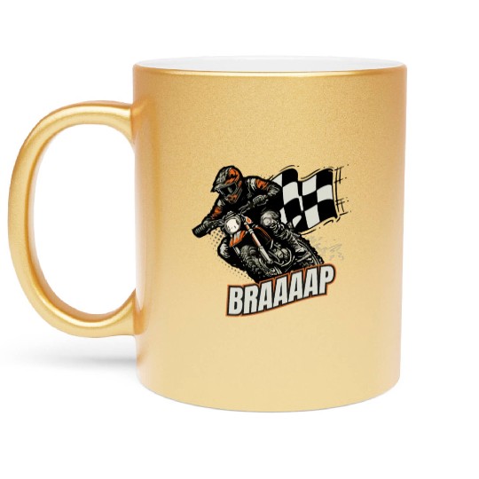 Dirt Bike Race Motorsport Motorbike Metallic Mugs