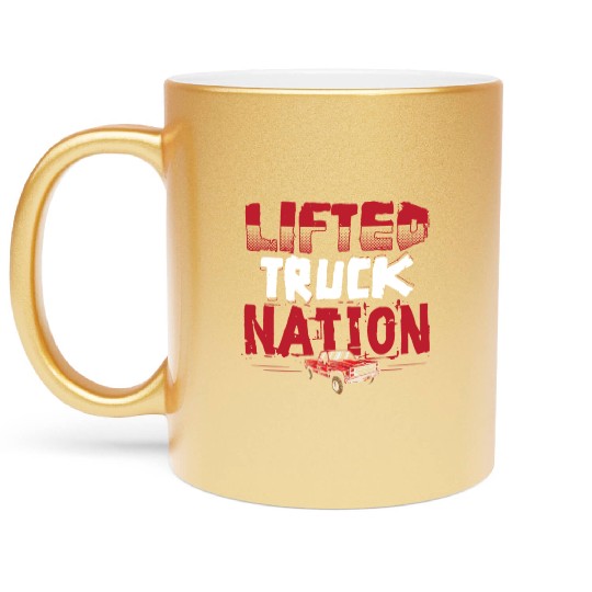 Lifted Truck Nation Pickup Truck Square Body Truck Metallic Mugs