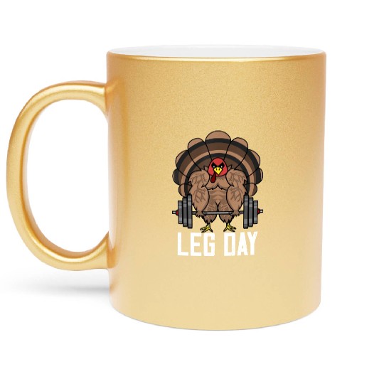 Turkey Gym Wourkout Funny Metallic Mugs