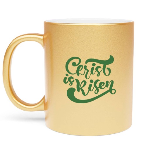 He Is Risen Religious Easter Metallic Mugs