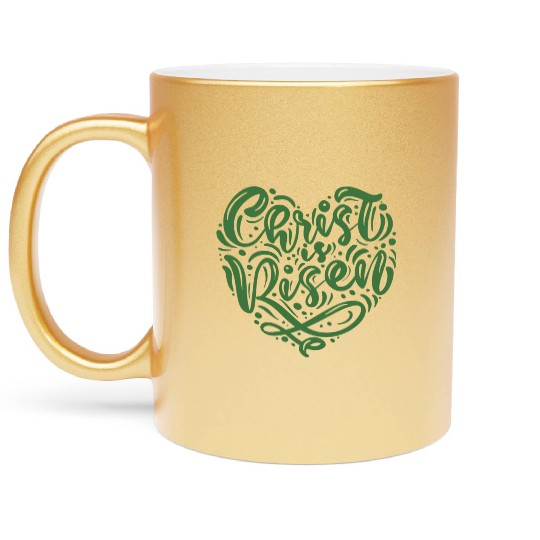 He Is Risen Christian Easter Metallic Mugs