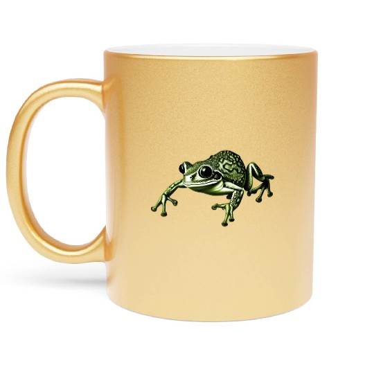 cute frog green Metallic Mugs
