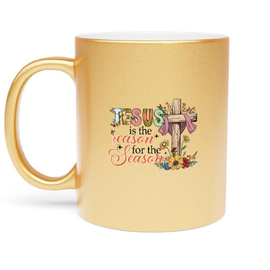 Jesus Is The Reason For The Season Metallic Mugs
