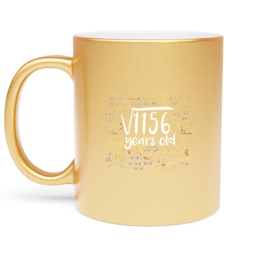 34th Birthday Square Root of 1156: 34 Years Old Metallic Mugs