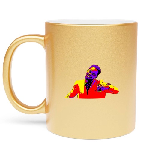 Happy black man Metallic Mugs