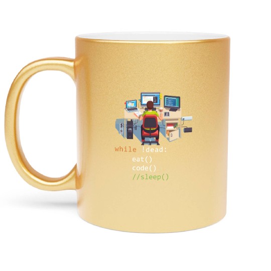 Computer Science Python Programmer Eat Code Sleep Metallic Mugs