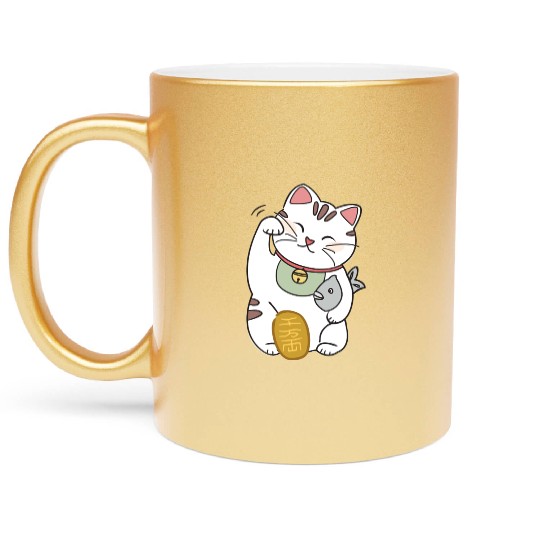 Lucky Cat Metallic Mugs