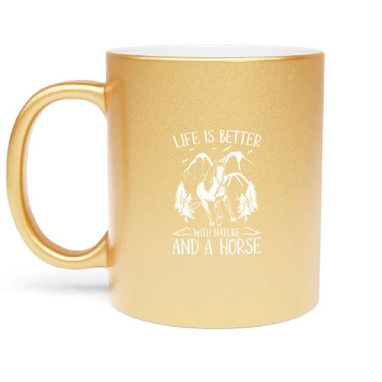 Horse Riding Nature Endurance Riding Metallic Mugs