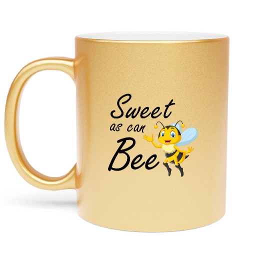 Sweet As Can Bee Sweet baby, Cute honey bee Metallic Mugs
