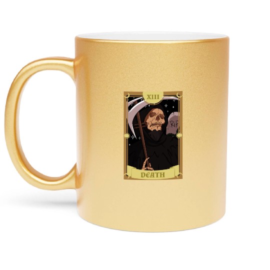 Anime Tarot Card Death Grim Reaper Occult Gothic W Metallic Mugs