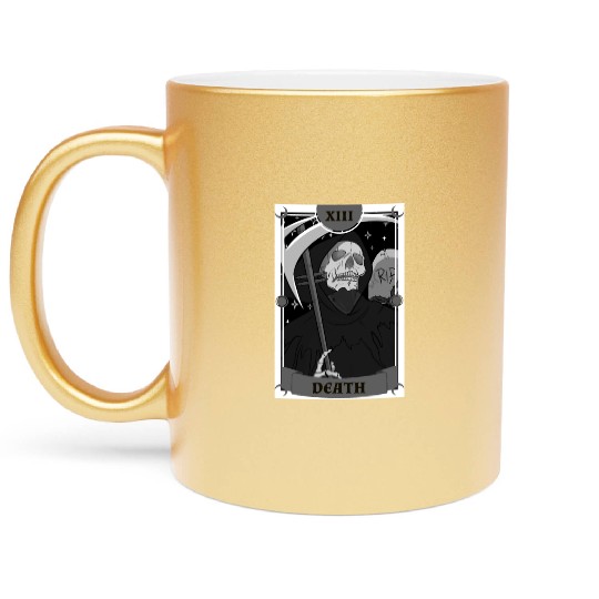 Anime Tarot Card Death Grim Reaper Occult Gothic W Metallic Mugs