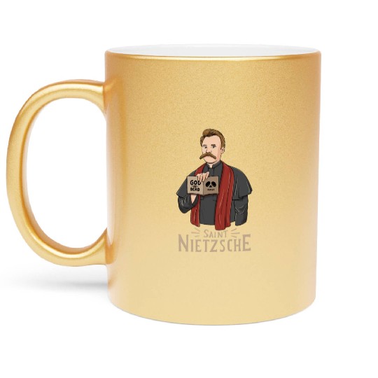 Saint Nietzsche Design for a Philosophy Student Metallic Mugs