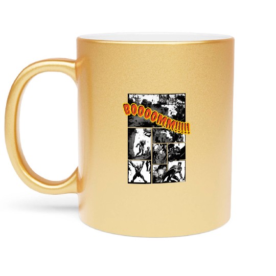 Comic page of super hero magazine Metallic Mugs