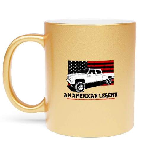 Lifted Square body truck American muscle Metallic Mugs 4x4