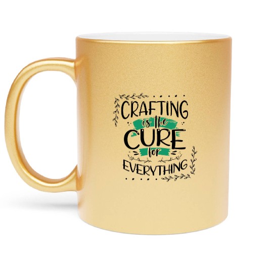 Crafter Gift Cats are the Cure for Everything Metallic Mugs