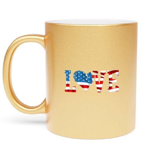 Patriotic America USA Flag 4th Of July American Metallic Mugs