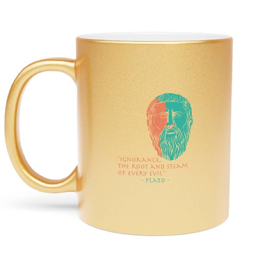 Plato Stoic Philosophy Quote Metallic Mugs