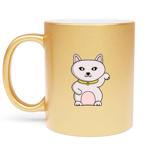 Magic Lucky Cat Metallic Mugs