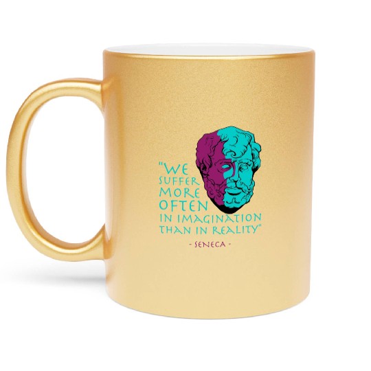 Seneca Stoic Philosophy Quote Metallic Mugs