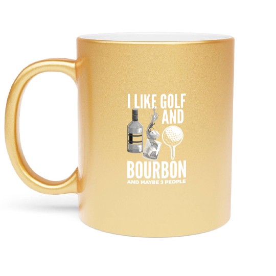 Golf Bourbon Whiskey Gift Golfer Metallic Mugs