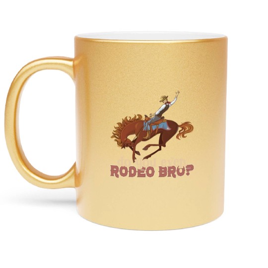 Cowboy Barn Bull Rider Rodeo Country Western Gift Metallic Mugs