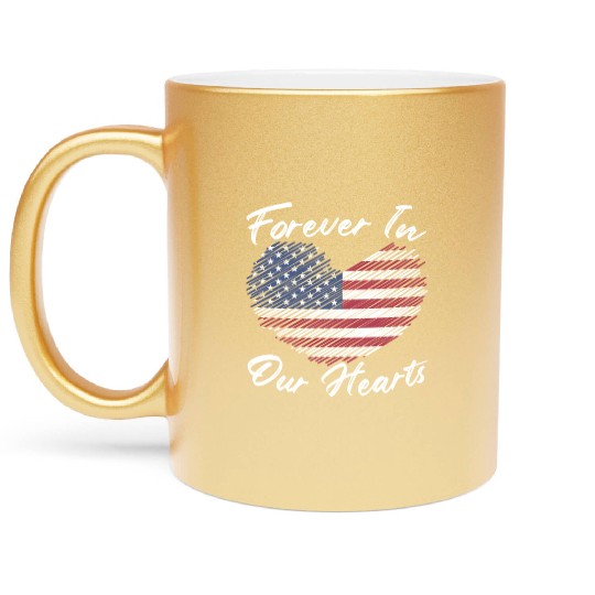 Patriotic Veteran USA Flag American Memorial Day Metallic Mugs
