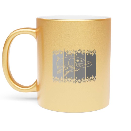 fish - fishing - fishermen Metallic Mugs