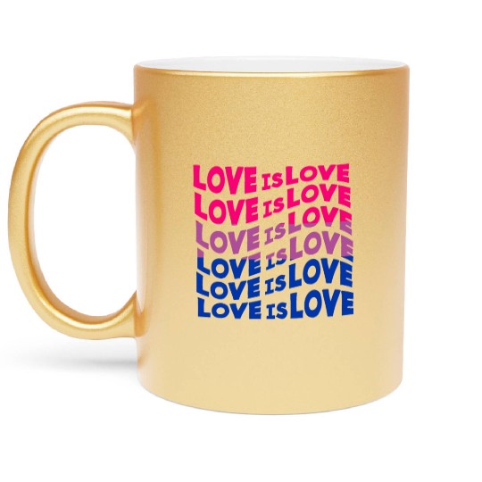 Love Is Love Bisexual Metallic Mugs