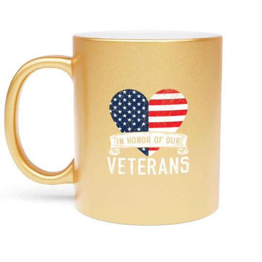Patriotic Veteran USA Flag American Memorial Day Metallic Mugs