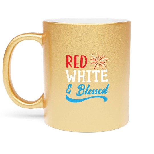 Patriotic America USA Flag 4th Of July American Metallic Mugs