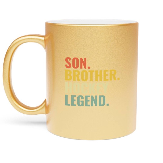 Son Brother Hockey Legend Metallic Mugs