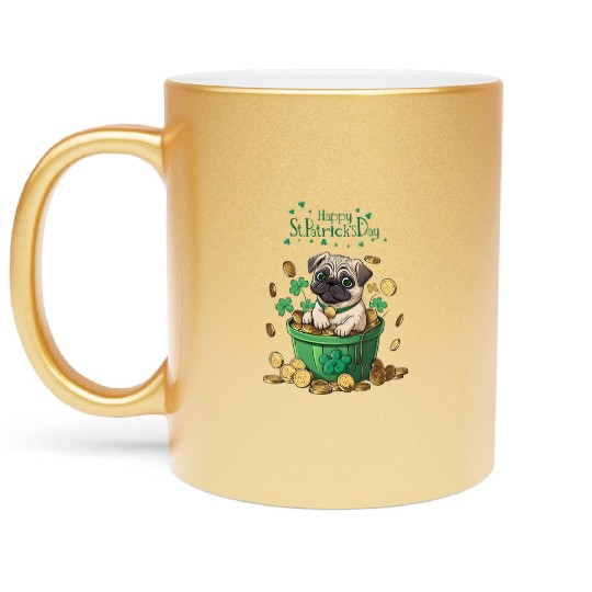 Lucky Pug, Lucky You - Happy St. Patrick's Metallic Mugs