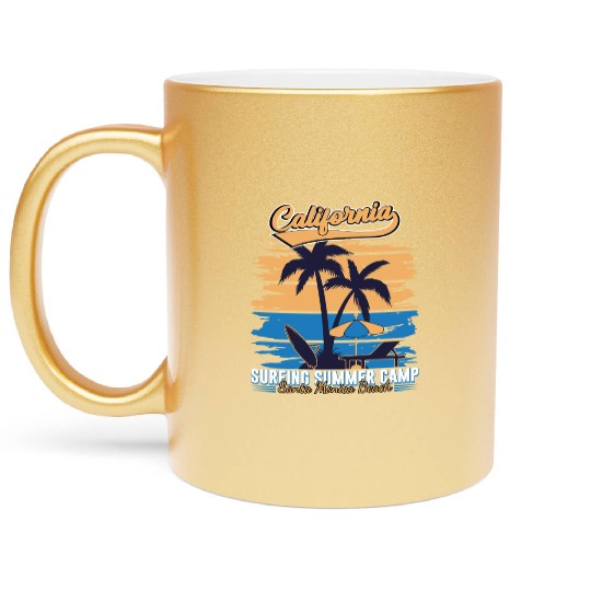 California Surfing Summer Camp Metallic Mugs