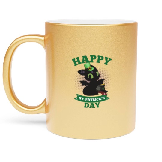 Happy St Patricks Day Toothless Metallic Mugs