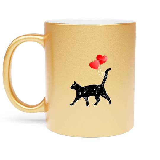 Funny Sarcasm Vintage Mystic Black Cat Lover Women Metallic Mugs