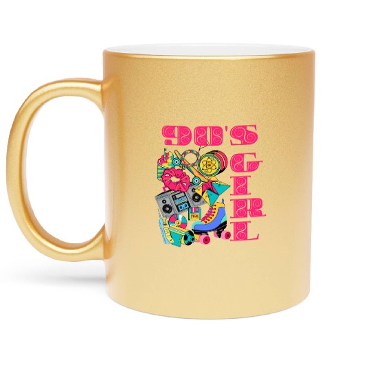"90s Girl" Vintage Nostalgia Metallic Mugs