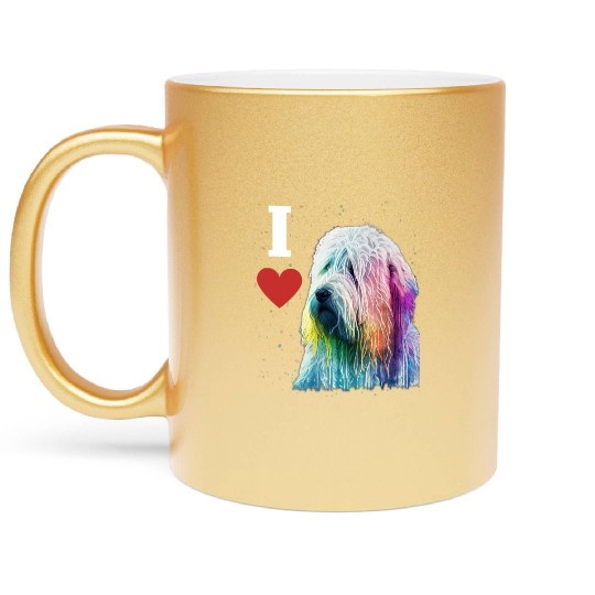 Colorful komondor dog cute doggy Neon breed colore Metallic Mugs