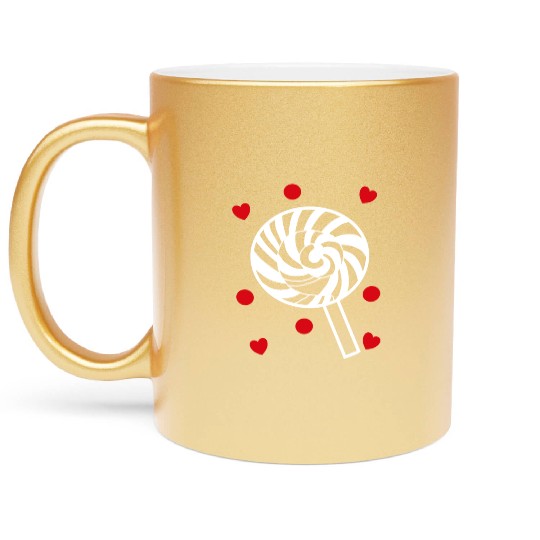 cute candy sweet lollipop lover Metallic Mugs