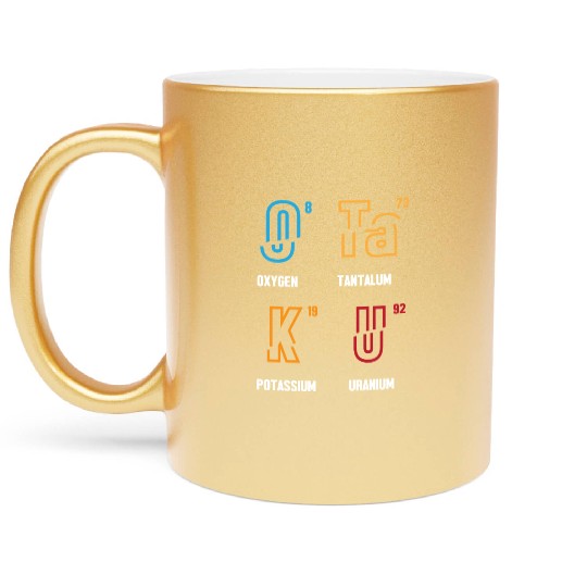 Anime Lover Funny Science Otaku Periodic Table Metallic Mugs
