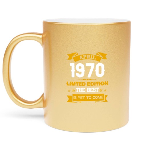 April 1970 Birthday Surprise Metallic Mugs