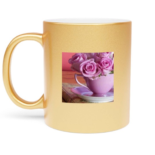 Beautiful Floral print Metallic Mugs