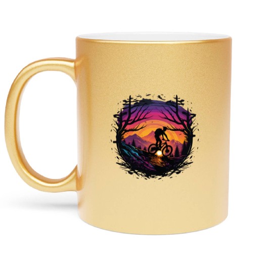 MTB Mountain biking Synthwave Mountain-Bike MTB Metallic Mugs
