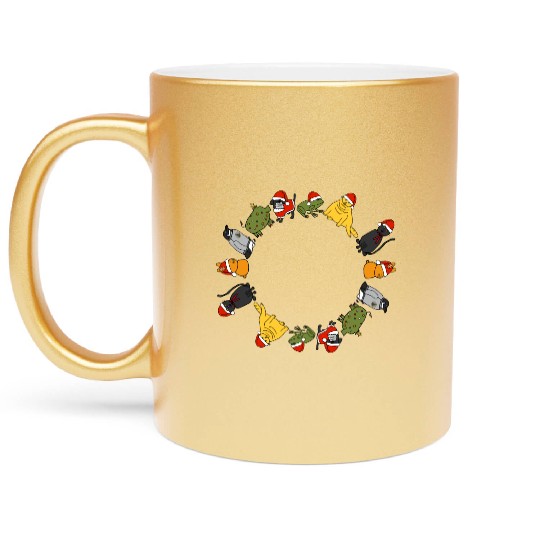 Christmas Holidays Cute Animals Stars Candy Canes Metallic Mugs