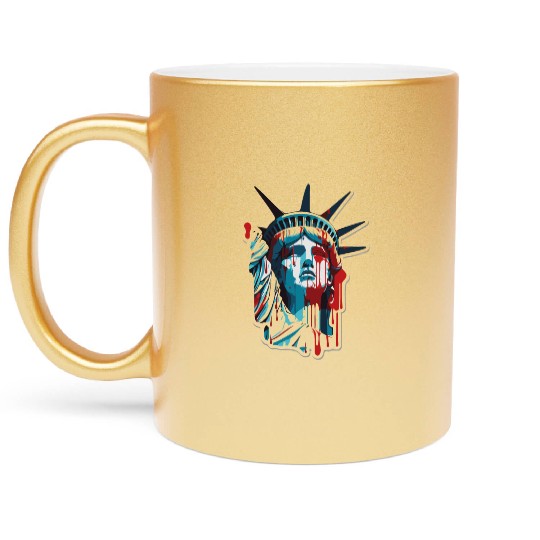 Color Drops Lady Liberty Metallic Mugs