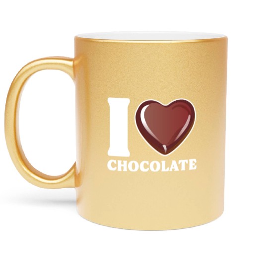 I Love Chocolate Metallic Mugs